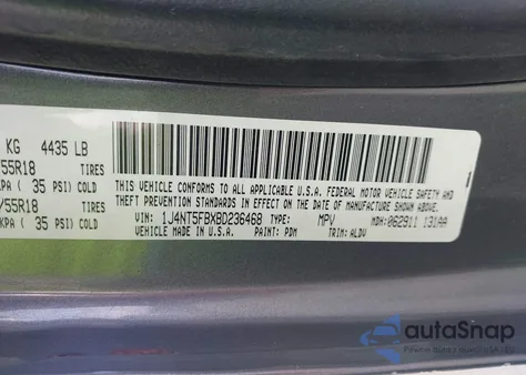 2011 Jeep Compass Limited из США, поврежденный, VIN 1J4NT5FBXBD236468